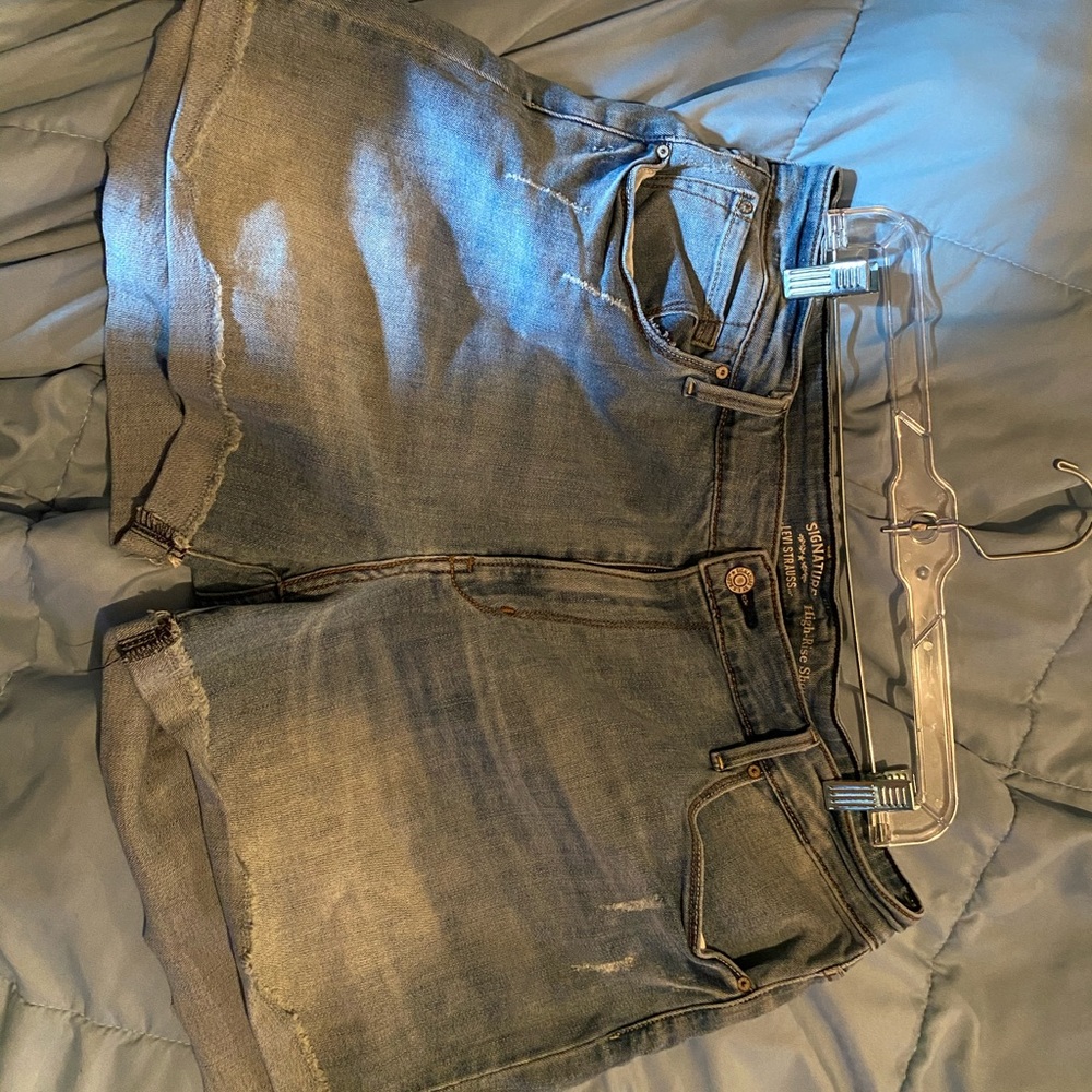 Levi high rise jean shorts